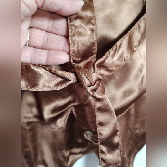 Vintage Bonjour Brown Suede Fringe Vest With Pearl Snap Buttons - Picture 7 of 7